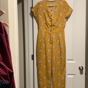 Polagram yellow floral jumpsuit